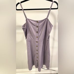 ***Double Zero purple Button Down Ribbed Dress.